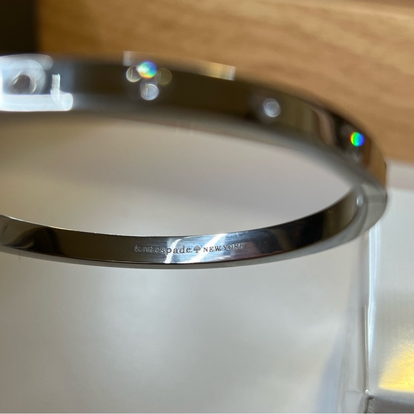 Kate Spade Set In Stone Hinged Bangle Silver - Picture 2 of 2